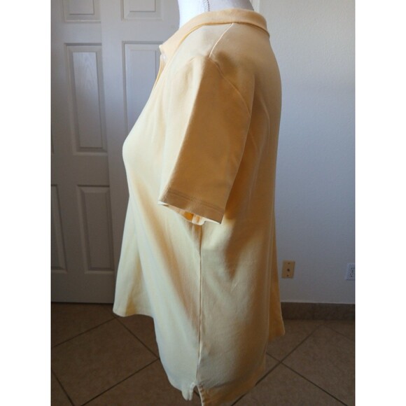 CROFT & BARROW Womens Yellow Classic Polo Medium Short Sleeve Classiccore Preppy - Picture 4 of 13